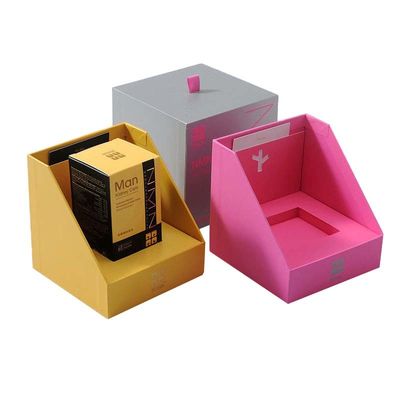 Saco de empacotamento do presente do papel da caixa de presente cor-de-rosa dourada feita sob encomenda da vela
