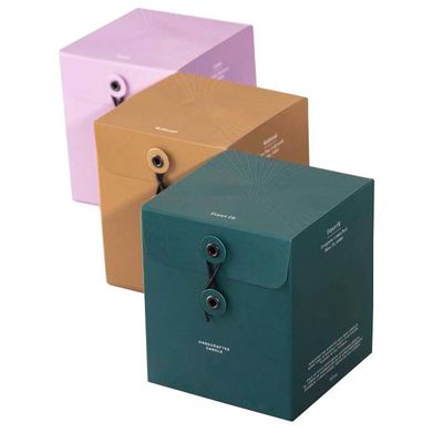 A caixa de presente rígida elegante do retalho da vela colore o envolvimento dos ilhós