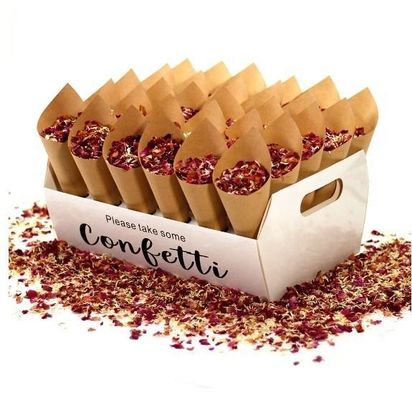 Cartão Confetti Cone Holder bandeja e caixa com logotipo personalizado