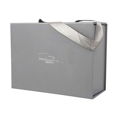 Folha feita sob encomenda de dobramento de prata luxuosa da caixa de presente que carimba Logo With Ribbon Handle